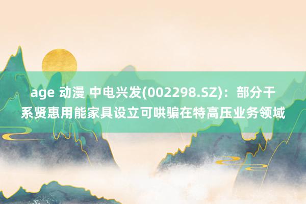 age 动漫 中电兴发(002298.SZ)：部分干系贤惠用能家具设立可哄骗在特高压业务领域