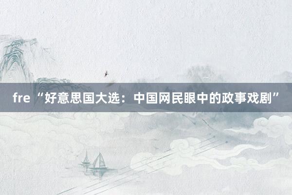 fre “好意思国大选：中国网民眼中的政事戏剧”