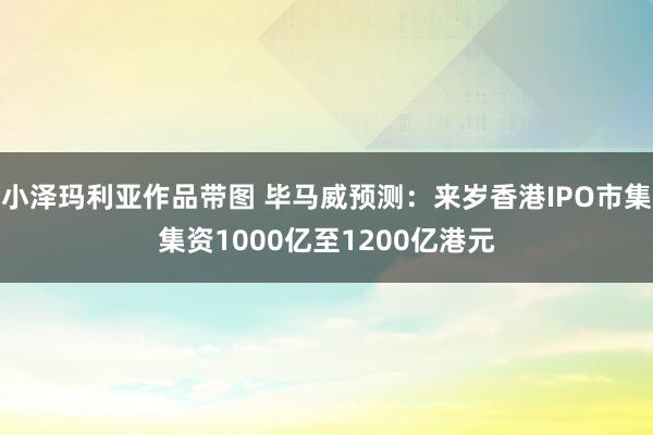 小泽玛利亚作品带图 毕马威预测：来岁香港IPO市集集资1000亿至1200亿港元