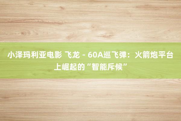小泽玛利亚电影 飞龙 - 60A巡飞弹：火箭炮平台上崛起的“智能斥候”