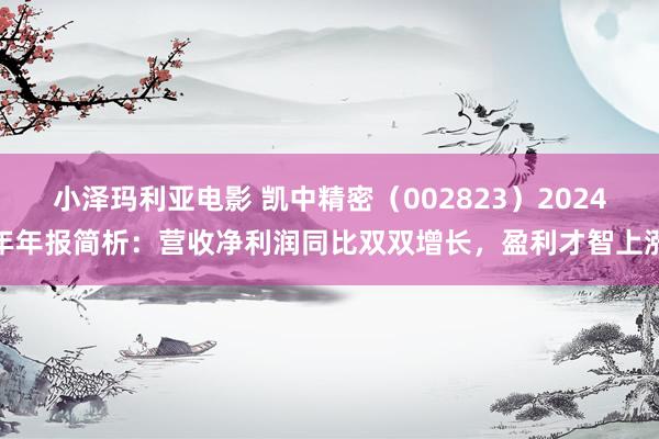 小泽玛利亚电影 凯中精密（002823）2024年年报简析：营收净利润同比双双增长，盈利才智上涨