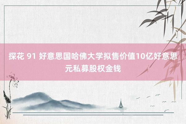 探花 91 好意思国哈佛大学拟售价值10亿好意思元私募股权金