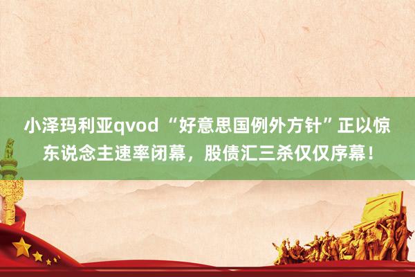 小泽玛利亚qvod “好意思国例外方针”正以惊东说念主速率闭
